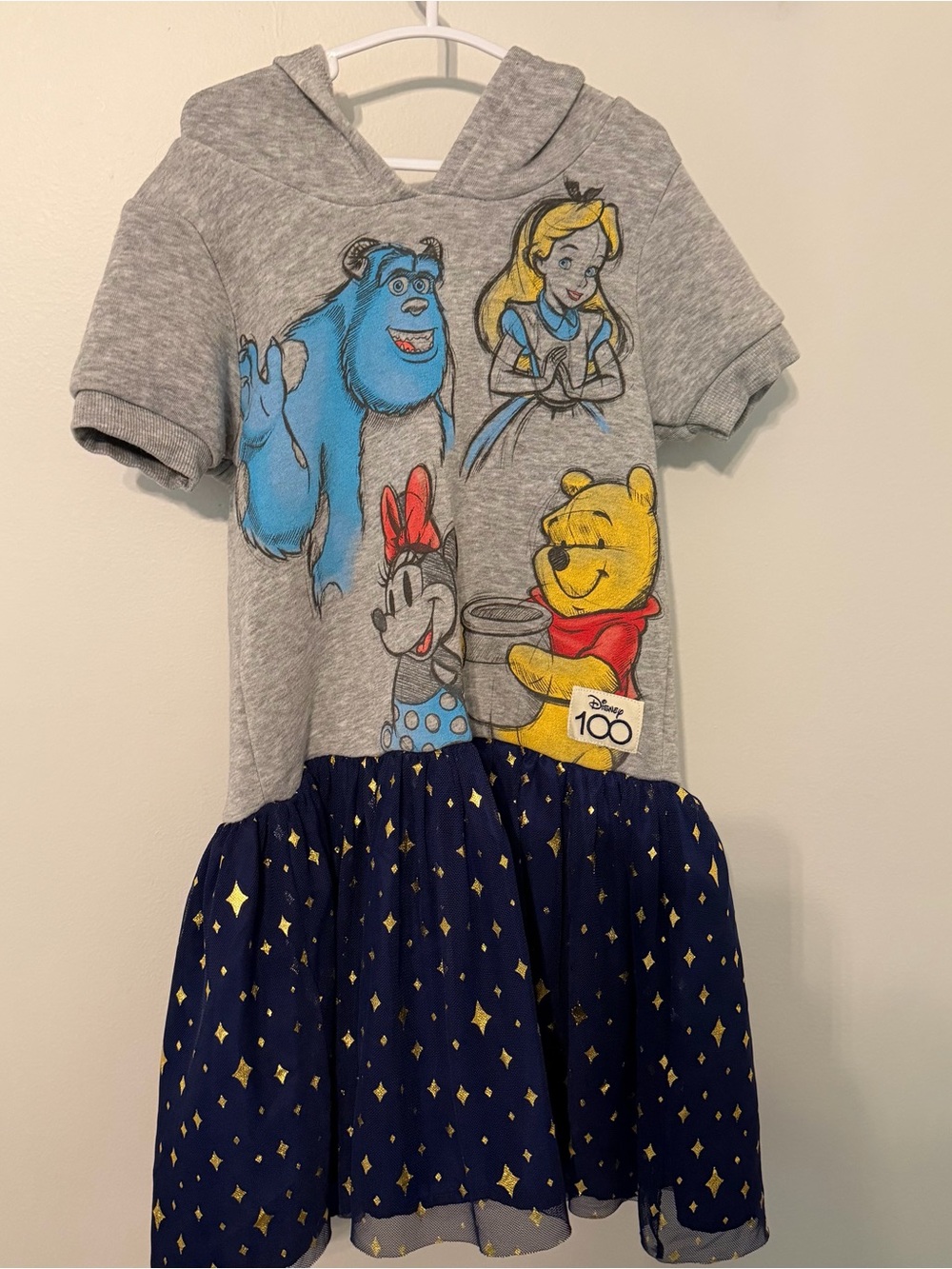 Disney 100‎ Character Hooded Tulle Dress Girls Size 6/6X